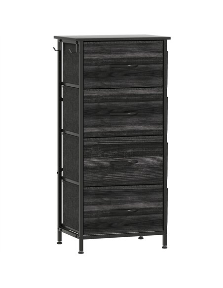 HOMCOM Chest of Four Fabric Drawers - Black - pic 165249 | FastDaddyshop
