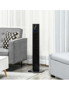 Homcom 38" Freestanding Tower Fan Cooling with Aroma Function, Oscillating, LED, Remote, Black 2
