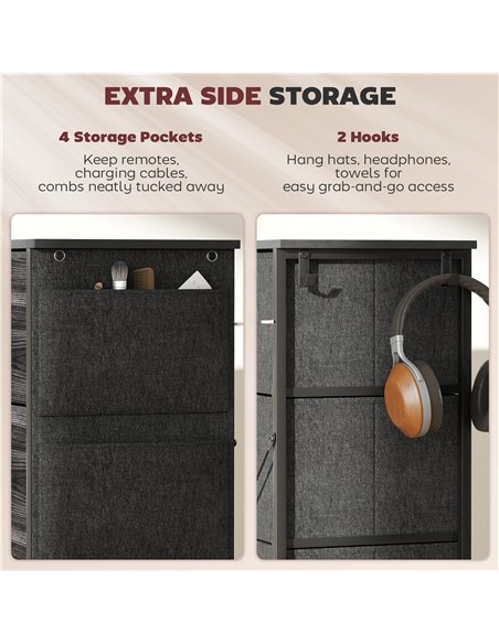 HOMCOM Chest of Four Fabric Drawers - Black - pic 165253 | FastDaddyshop