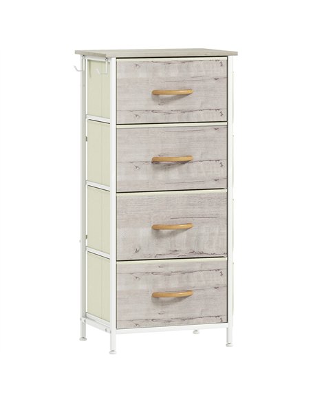 HOMCOM Chest of Four Fabric Drawers - Natural Wood Finish - pic 165258 | FastDaddyshop