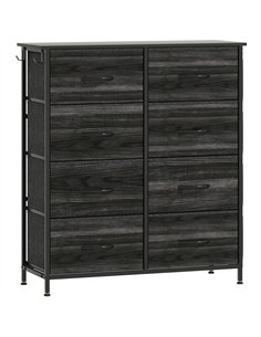 HOMCOM Chest of Eight Fabric Drawers - Black
