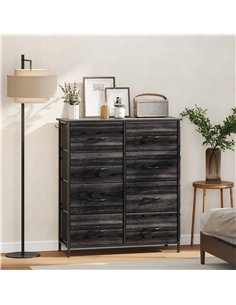 HOMCOM Chest of Eight Fabric Drawers - Black 2