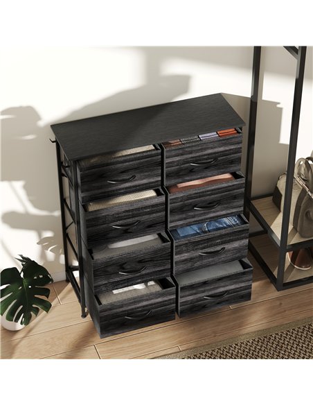 HOMCOM Chest of Eight Fabric Drawers - Black - pic 165274 | FastDaddyshop
