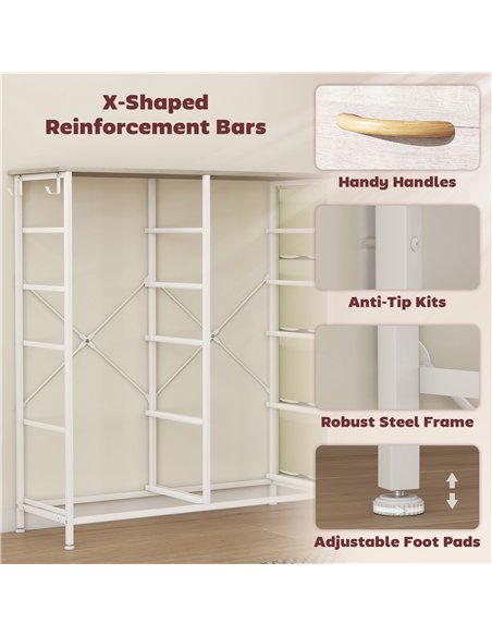 HOMCOM Chest of Ten Fabric Drawers - Natural Wood Finish - pic 165282 | FastDaddyshop