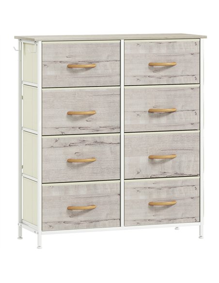 HOMCOM Chest of Eight Fabric Drawers - Natural Wood Finish - pic 165294 | FastDaddyshop