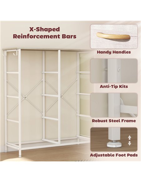 HOMCOM Chest of Eight Fabric Drawers - Natural Wood Finish - pic 165300 | FastDaddyshop