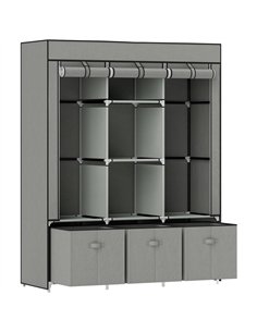 HOMCOM Portable Fabric Wardrobe, Light Grey, 850-210V00LG