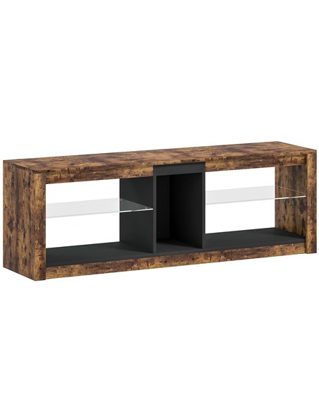 HOMCOM TV Stand Cabinet with LED Lights and Remote Control for TVs up to 65", Entertainment Centre with Storage Shelves and Comp - pic 165330 | FastDaddyshop