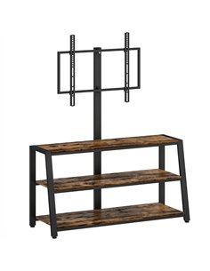 HOMCOM Industrial-Style TV Stand, with 35° Swivel Bracket - Dark Brown