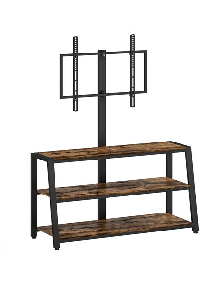HOMCOM Industrial-Style TV Stand, with 35° Swivel Bracket - Dark Brown - pic 165339 | FastDaddyshop