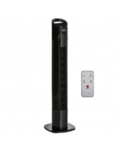 Homcom 31'' Oscillating Tower Fan with 3 Speed, 3 Mode, Timer, LED, Remote, Black