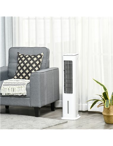 Homcom Evaporative Air Cooler with 3 Modes, 3 Speeds, Remote, Timer, Oscillation, White