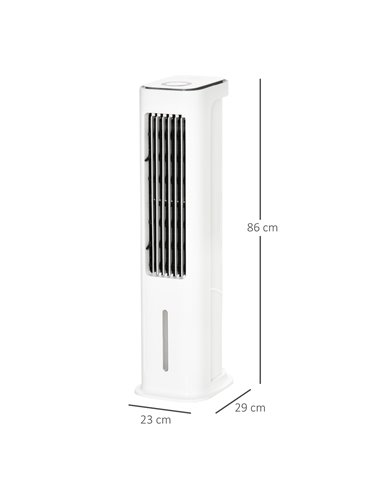 Homcom Evaporative Air Cooler with 3 Modes, 3 Speeds, Remote, Timer, Oscillation, White