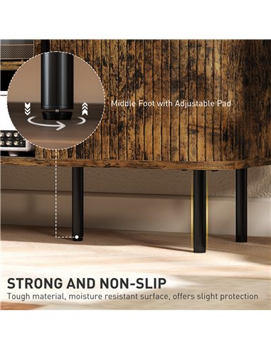 HOMCOM TV Stand Cabinet for TVs up to 55 Inches, TV Unit with Storage Shelves and Cupboard for Living Room, Rustic Brown