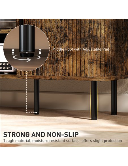 HOMCOM TV Stand Cabinet for TVs up to 55 Inches, TV Unit with Storage Shelves and Cupboard for Living Room, Rustic Brown - pic 165426 | FastDaddyshop