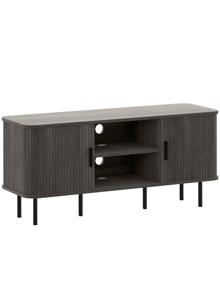 HOMCOM TV Stand Cabinet for TVs up to 55 Inches, TV Unit with Storage Shelves and Cupboard for Living Room, Grey - pic 165429 | FastDaddyshop