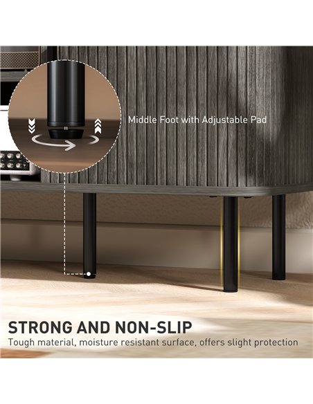HOMCOM TV Stand Cabinet for TVs up to 55 Inches, TV Unit with Storage Shelves and Cupboard for Living Room, Grey - pic 165435 | FastDaddyshop