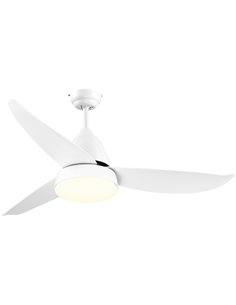 Homcom Reversible Ceiling Fan with Light, 3 Blades, Remote Controller, White