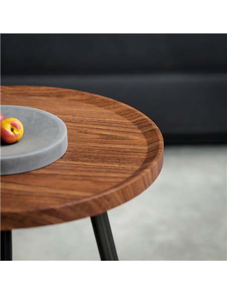 HOMCOM Nesting Coffee Table Set of 2, 80cm Modern Stacking End Side Table with Metal Legs for Living Room Bedroom Office, Chestn - pic 165500 | FastDaddyshop