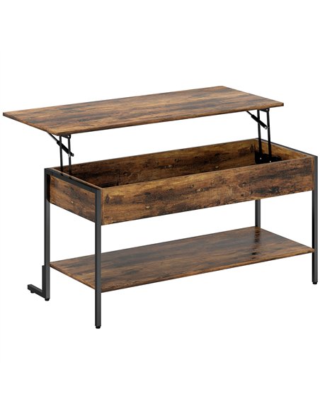 HOMCOM Lift-Top Coffee Table, with Storage - Rustic Brown - pic 165501 | FastDaddyshop