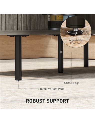 HOMCOM Coffee Table with Storage, Living Room Table with Slatted Tambour Sliding Doors and Foot Pads, Rectangular Coffee Table w