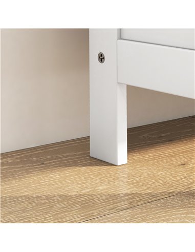 HOMCOM Narrow Shoe Cabinet with 3 Flip Drawers - White