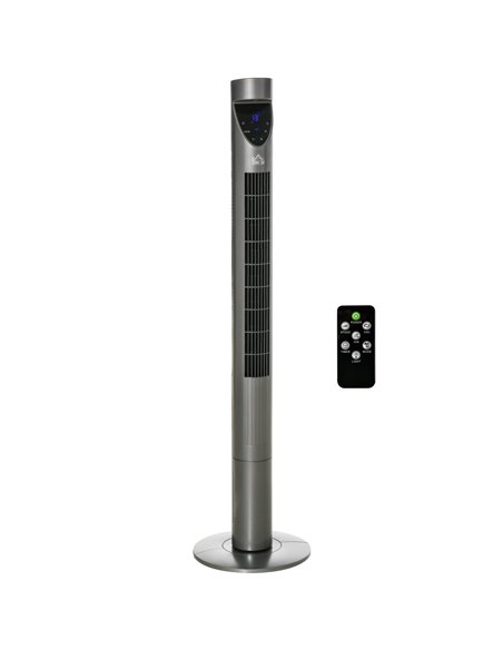 Homcom 46" Tower Fan Cooling with Ionizer, Air Filter, Oscillating, 3 Speed, Timer, Remote, Grey - pic 16556 | FastDaddyshop