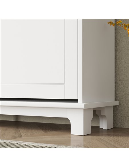HOMCOM Narrow Shoe Storage Cabinet, Slim Shoe Cabinet with 4 Flip Drawers, Adjustable Shelves for 16 Pairs of Shoes, White - pic 165581 | FastDaddyshop