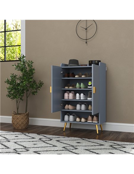 HOMCOM Modern Shoe Cabinet with 2 Doors, Open Shelf and Adjustable Shelves, 15 Pair Hallway Shoe Cupboard, Entryway Storage Unit - pic 165583 | FastDaddyshop