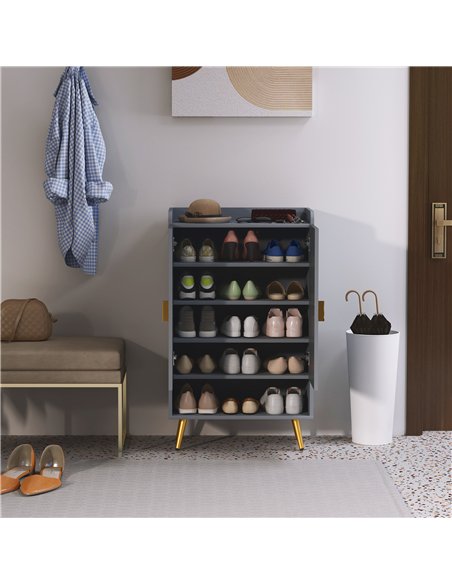 HOMCOM Modern Shoe Cabinet with 2 Doors, Open Shelf and Adjustable Shelves, 15 Pair Hallway Shoe Cupboard, Entryway Storage Unit - pic 165589 | FastDaddyshop