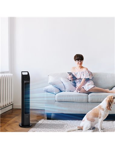 Homcom 31" Oscillating Tower Fan with Remote, Timer, 3 Speed, Black