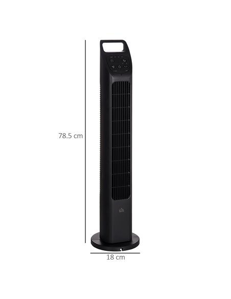 Homcom 31" Oscillating Tower Fan with Remote, Timer, 3 Speed, Black - pic 16565 | FastDaddyshop