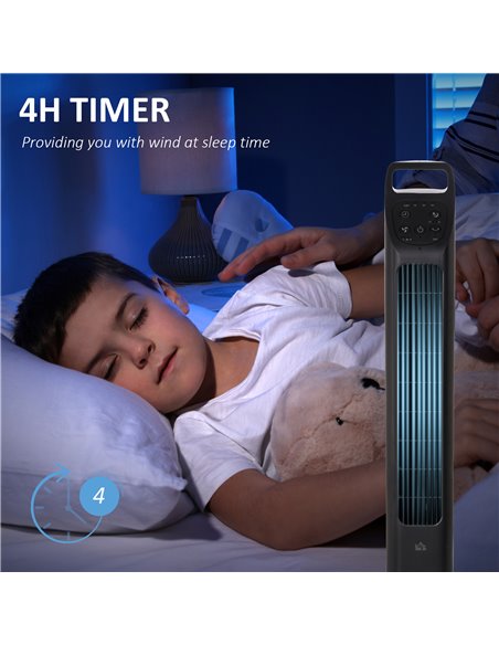Homcom 31" Oscillating Tower Fan with Remote, Timer, 3 Speed, Black - pic 16568 | FastDaddyshop