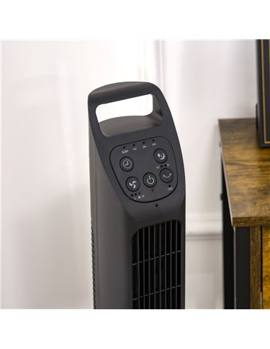 Homcom 31" Oscillating Tower Fan with Remote, Timer, 3 Speed, Black