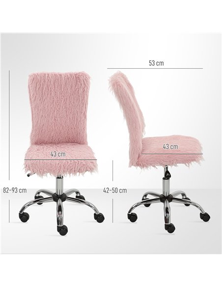 HOMCOM Plush Office Desk Chair, Modern Armless Swivel Vanity Chair with Adjustable Height for Home Office, Bedroom, Living Room, - pic 165710 | FastDaddyshop