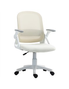 HOMCOM Breathable Mesh Office Chair, Ergonomic Swivel Computer Chair with Flip-up Armrests, Lumbar Back Support for Home/Office,