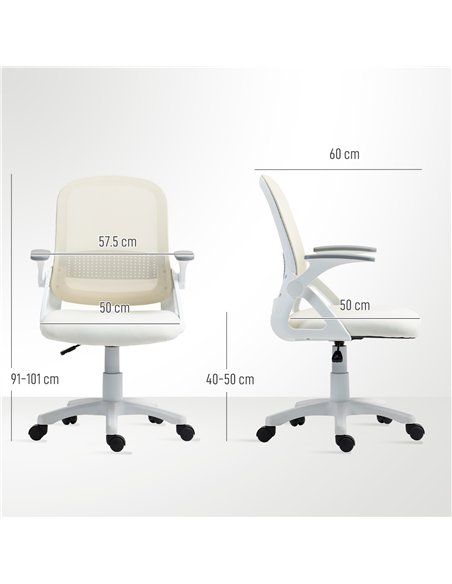 HOMCOM Breathable Mesh Office Chair, Ergonomic Swivel Computer Chair with Flip-up Armrests, Lumbar Back Support for Home/Office, - pic 165728 | FastDaddyshop