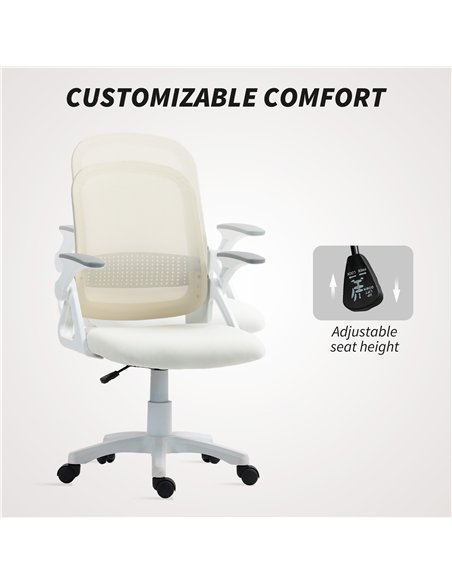 HOMCOM Breathable Mesh Office Chair, Ergonomic Swivel Computer Chair with Flip-up Armrests, Lumbar Back Support for Home/Office, - pic 165731 | FastDaddyshop