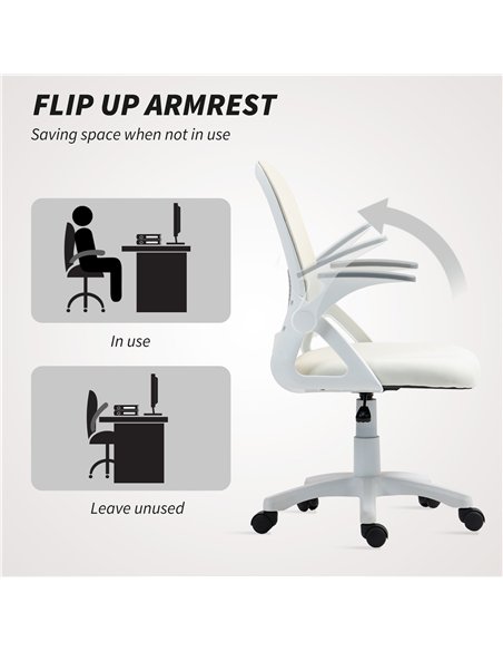 HOMCOM Breathable Mesh Office Chair, Ergonomic Swivel Computer Chair with Flip-up Armrests, Lumbar Back Support for Home/Office, - pic 165732 | FastDaddyshop