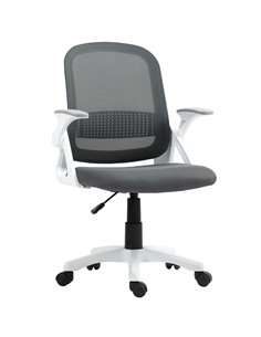 HOMCOM Breathable Mesh Office Chair, Ergonomic Swivel Computer Chair with Flip-up Armrests, Lumbar Back Support for Home/Office,