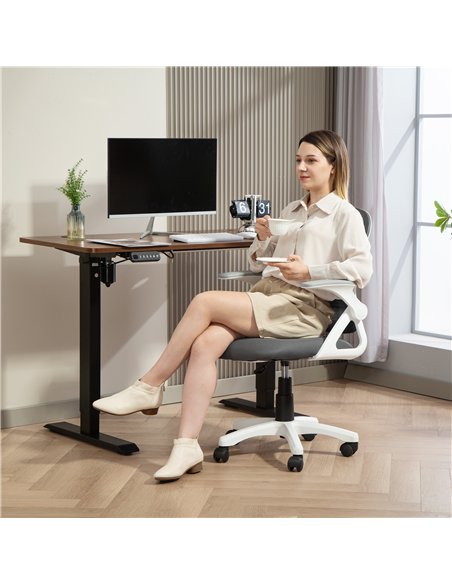 HOMCOM Breathable Mesh Office Chair, Ergonomic Swivel Computer Chair with Flip-up Armrests, Lumbar Back Support for Home/Office, - pic 165763 | FastDaddyshop