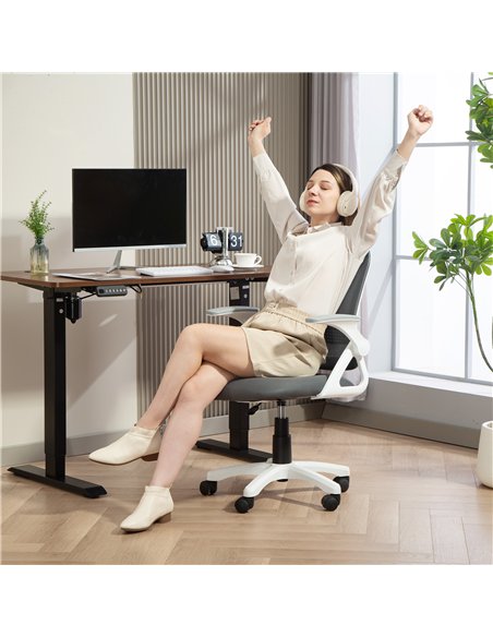 HOMCOM Breathable Mesh Office Chair, Ergonomic Swivel Computer Chair with Flip-up Armrests, Lumbar Back Support for Home/Office, - pic 165770 | FastDaddyshop