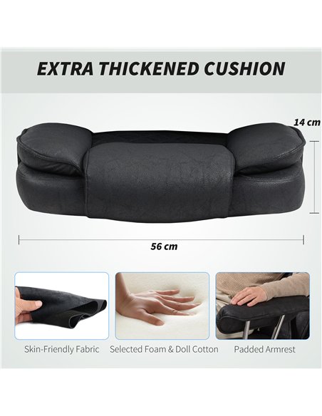 HOMCOM Leathaire Reclining Office Chair with Lumbar Support Pillow - Black - pic 165786 | FastDaddyshop