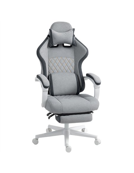 HOMCOM Ergonomic High Back Gaming Chair for Adults, Printed Velvet Computer Recliner Chair with Footrest, Lumbar Support, Adjust - pic 165789 | FastDaddyshop