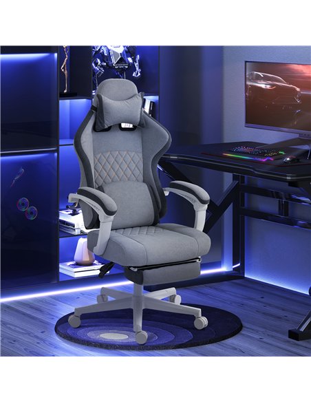 HOMCOM Ergonomic High Back Gaming Chair for Adults, Printed Velvet Computer Recliner Chair with Footrest, Lumbar Support, Adjust - pic 165790 | FastDaddyshop