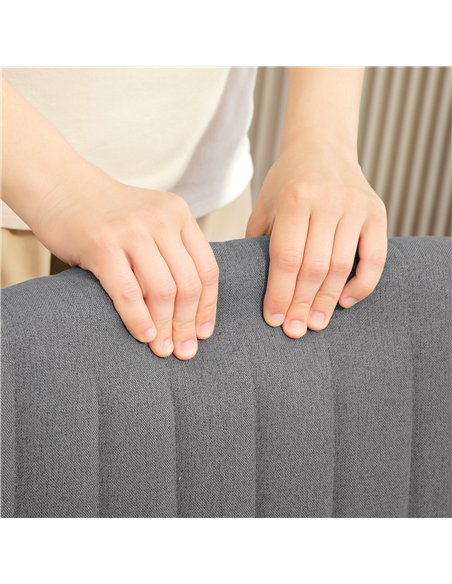 HOMCOM Armless Office Chair No Wheels, Linen Fabric Criss Cross Legged Desk Chair with Wide Seat, Thick Padding, Tilt Function,  - pic 165833 | FastDaddyshop