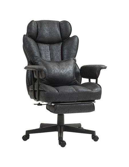 HOMCOM Executive Office Chair, Ergonomic Desk Chair with Foot Rest, Lumbar Support, Reclining Function and Wide Seat, Black - pic 165834 | FastDaddyshop