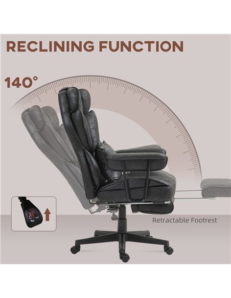 HOMCOM Executive Office Chair, Ergonomic Desk Chair with Foot Rest, Lumbar Support, Reclining Function and Wide Seat, Black - pic 165839 | FastDaddyshop