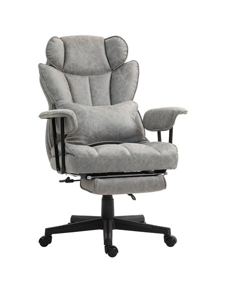 HOMCOM Executive Office Chair, Ergonomic Desk Chair with Foot Rest, Lumbar Support, Reclining Function and Wide Seat, Grey - pic 165861 | FastDaddyshop