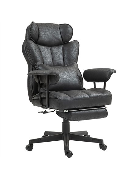 HOMCOM Office Chair with 6 Point Massage and Heat, Ergonomic Desk Chair with Foot Rest, Lumbar Support, Reclining Function and W - pic 165870 | FastDaddyshop